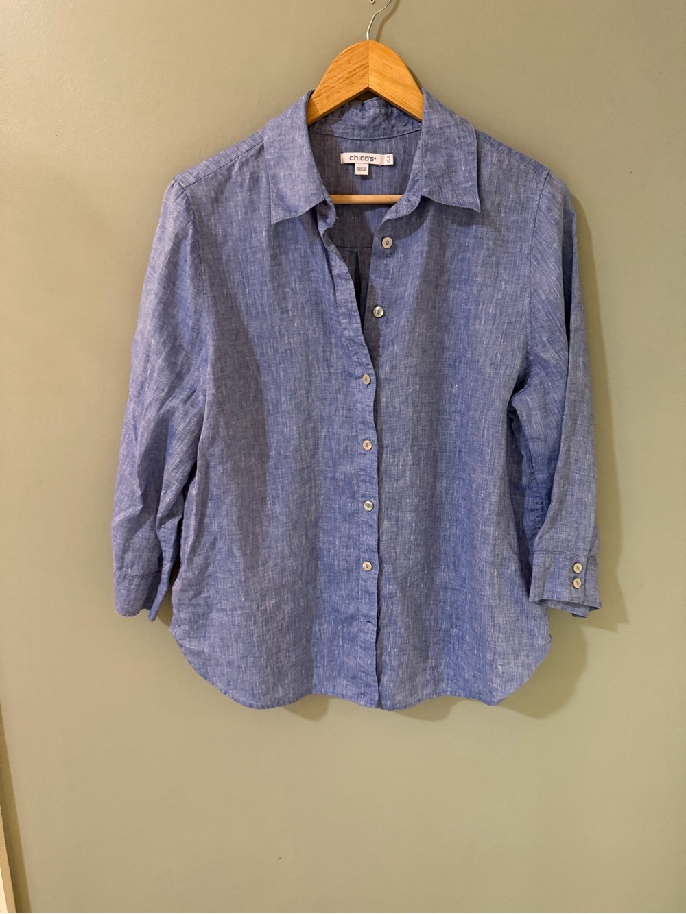 Chicos No Iron Linen Tunic size 10
